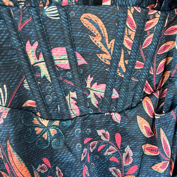 NWT! Averie Halley Draped Midi Dress in a floral print on a cobalt blue size S - Picture 6 of 13